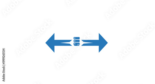 Blue arrows pointing in opposite directions.