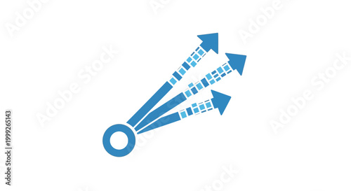 Blue Arrows Emerging From Circle.