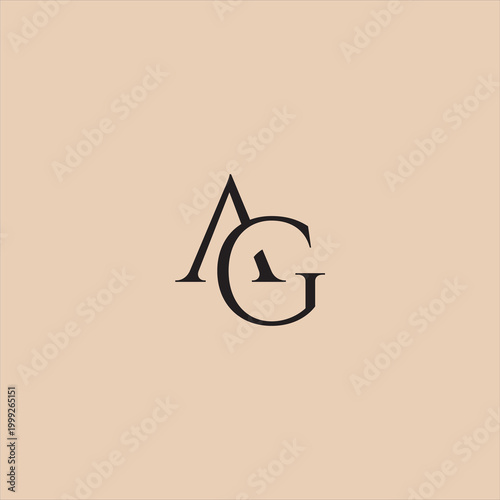 creative simple logo design initial AG
