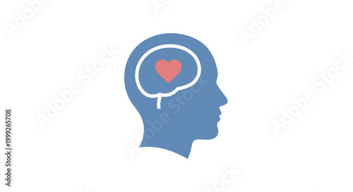 Blue silhouette of a human head.