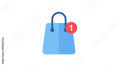 Blue Shopping Bag with Notification Badge.