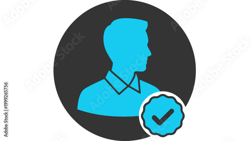 Blue silhouette of a man verified.