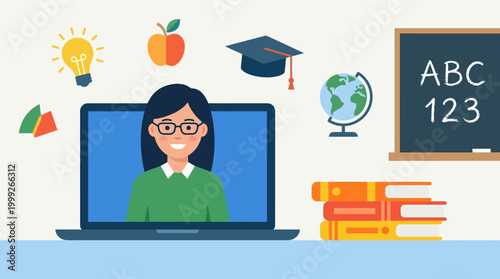 Online education and learning concept.