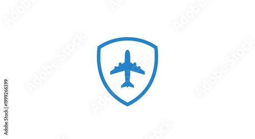 Airplane Inside Blue Shield Logo.