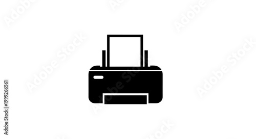 Black printer with paper inside.