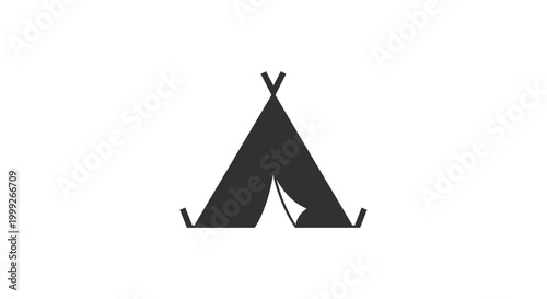 Black silhouette of a tent.