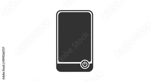 Black smartphone with power button.