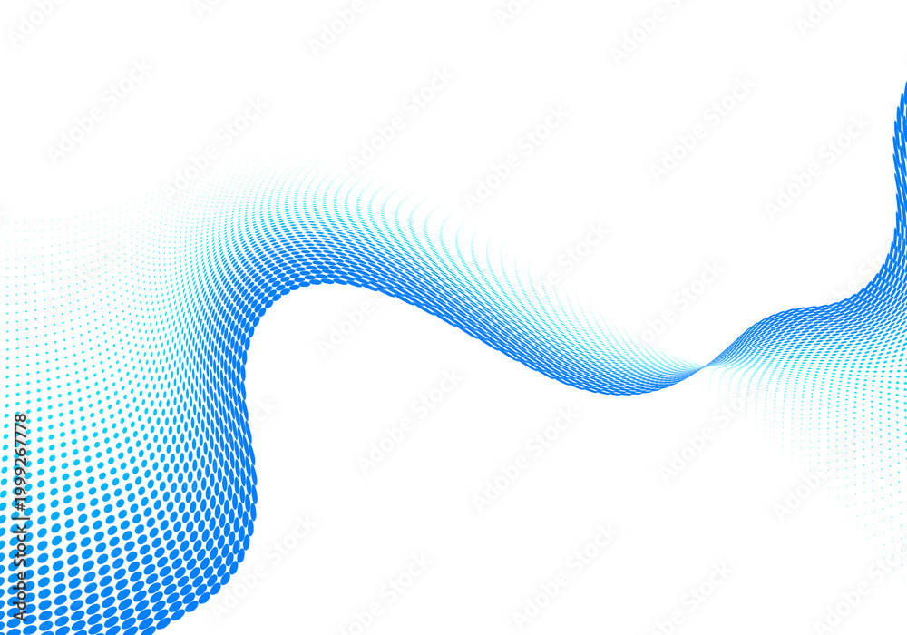 Fototapeta premium Multicolor Halftone wave flow illustration 
