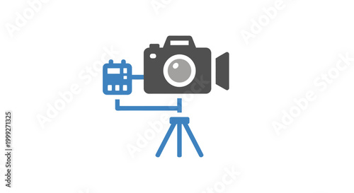 Camera on a tripod stand.