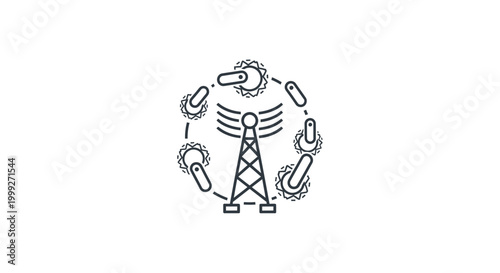 Cellular Network Tower Signal Transmission.