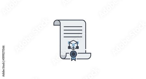 Certificate Icon with House Design.