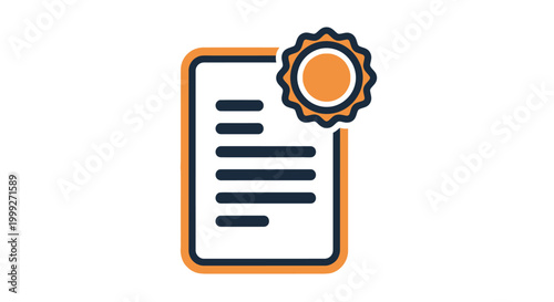 Certificate document with orange seal.