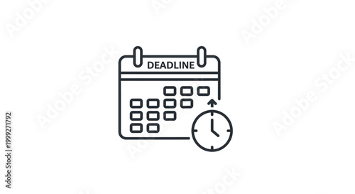 Deadline calendar with clock icon.