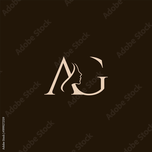 creative simple logo design AG cosmetic beauty