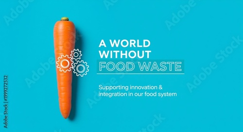 Carrot with mechanical gear icon representing sustainable food