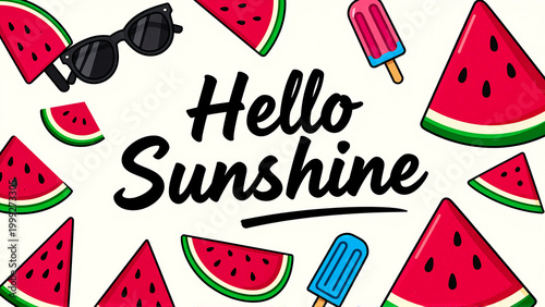 Hello Sunshine Summer Vibes Greeting Card