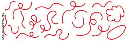 Hand drawn curved arrows icon. Showing direction, movement and flow, useful for navigation, diagrams, infographics, and design elements.