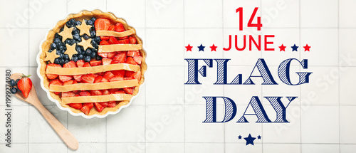Tasty American flag pie on ...