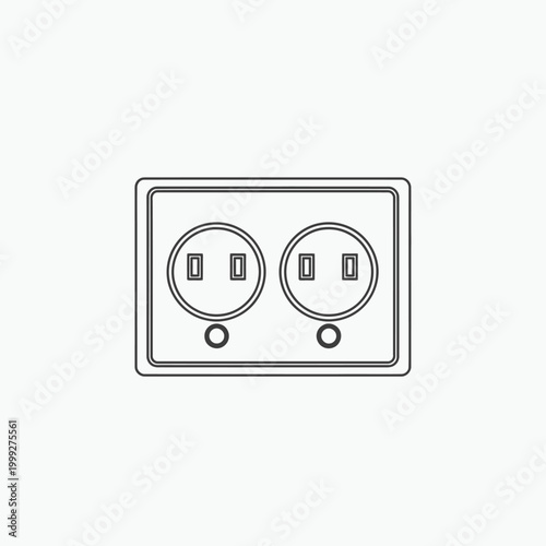 Free Download Double electrical outlet outline electrical - GFXLoad