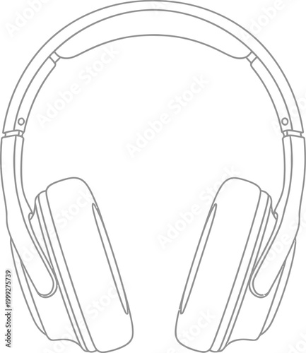 Modern over ear headphones line icon