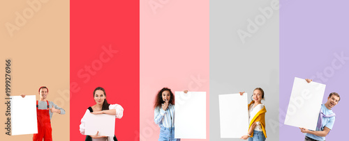 Set of different people wit...