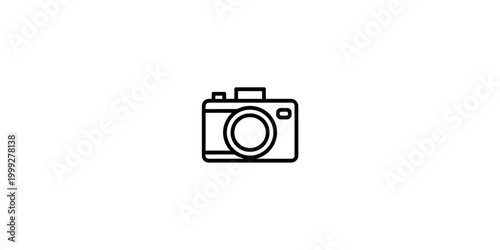 Foto Compact digital camera vector icon on white background