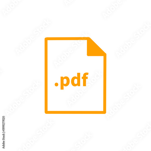 PDF File Icon - Simple Orange and White Flat Design for Document Management