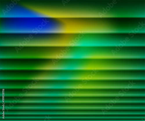 Abstract Blurry Green and Blue Gradient Over Horizontal Lines Background