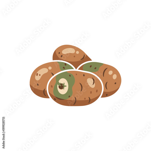 Rotten Potatoes Pile - Spoiled Food Illustration
