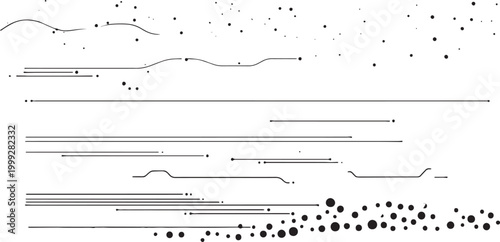 Black dots and lines on white background