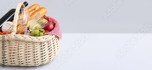 Wicker basket with tasty fo...