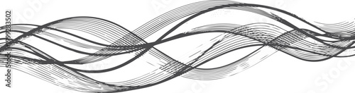 Black wavy parallel lines forming a horizontal flowing pattern