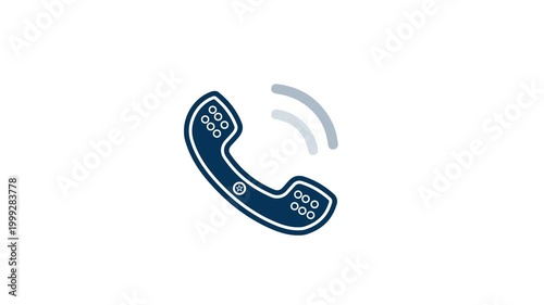 phone call button icon with ringing audio sound wave and radio signal, Incoming Telephone call icon animation. Smart phone call ring, contact us button icon
