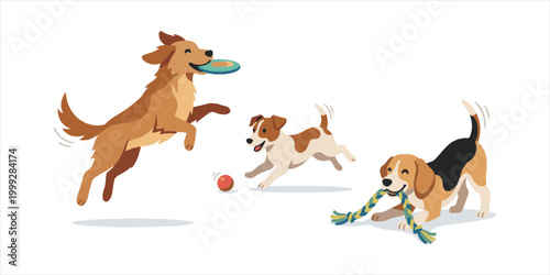 A cute cartoon illustration of a happy brown puppy and a funny white cat, featuring a vector art drawing of the isolated pet characters as a lovable canine and feline duo