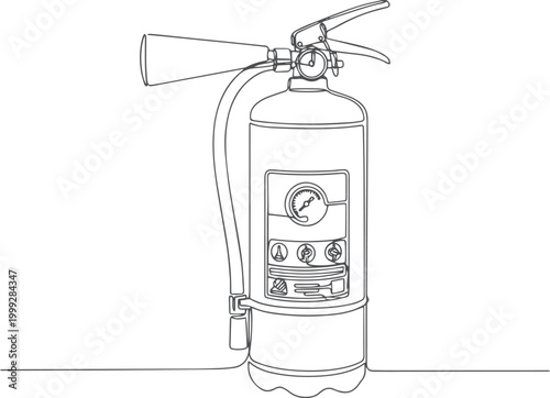 Continuous line of a fire extinguisher safety equipment