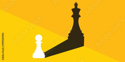 Chess pawn and king background. Born to be a king banner. Chess design wallpaper