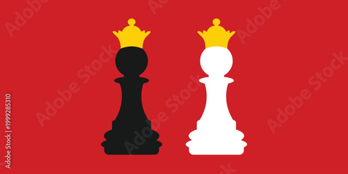 Chess pawn and king background. Born to be a king banner. Chess design wallpaper