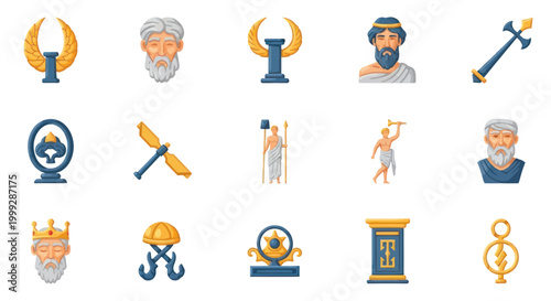 Ancient Greek Mythology Icons: Gods, Symbols, and Artifacts