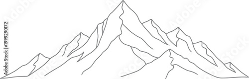 Simple line art drawing of a mountain peak