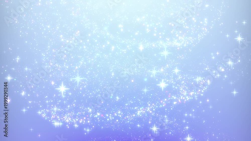 キラキラの粒子がゆっくり上昇するループ背景動画（青・抽象・パーティクル） / A looping background video featuring sparkling particles slowly rising (blue, abstract, particle effect)