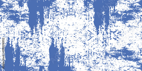 Abstract blue and white distressed newspaper texture with torn paper and scattered text fragments vector