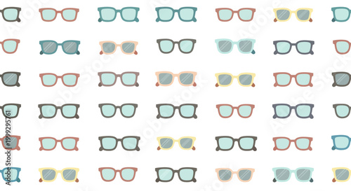 Colorful eyeglasses pattern, modern eyewear collection, fashion accessory background