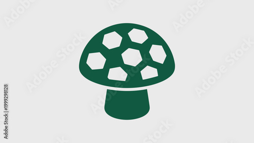 Green geometric mushroom mark – Perfect for forest conservation logos, foraging apps, or modern herbalist branding.