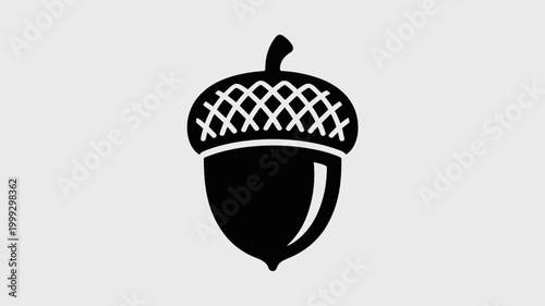 Woodcut style acorn icon – Ideal for forestry services, organic food branding, or heritage woodworking logos.
