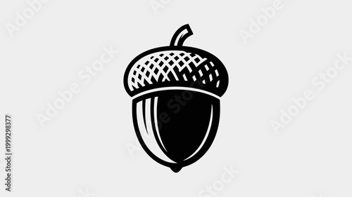 Textured woodcut acorn symbol – Great for craft brewing logos, artisanal product packaging, or sustainable farm graphics.