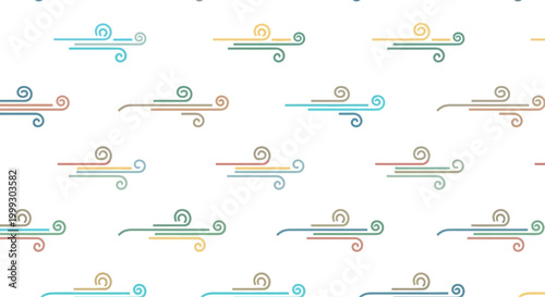 Abstract Wind Swirls Pattern - Gentle Breezes & Colorful Flow
