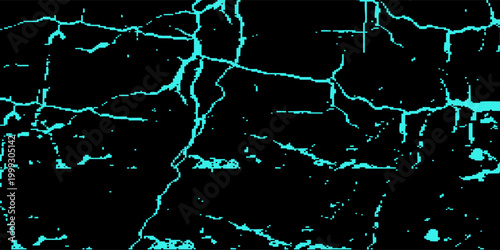 High-impact abstract background featuring vibrant cyan blue lightning or crackle textures across a deep black field.