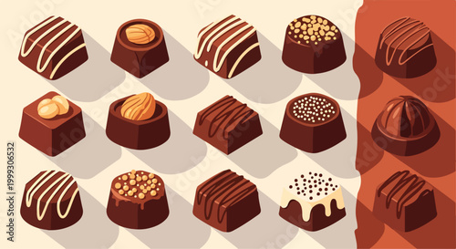 Foto A colorful illustration of assorted chocolates