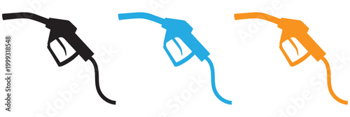 Fuel Pump Nozzle Icon Set – Gas Station Refueling Vector, Petrol Energy Symbol, Minimal Oil Drop Illustration, 
Isolated Icon Pack