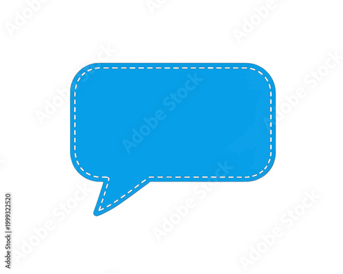 Blue Speech Bubble Icon Vector Illustration, Isolated Transparent Background for Communication and Messaging Apps UI